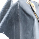 Christian Dior Chain Shoulder Bag Leather Navy Gold Auth 119333-19