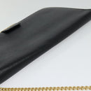 Christian Dior Chain Shoulder Bag Leather Navy Gold Auth 119333-6