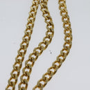 Christian Dior Chain Shoulder Bag Leather Navy Gold Auth 119333-8