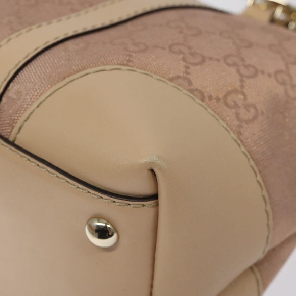 GUCCI GG Canvas Lovely Hand Bag Pink Gold 257069 Auth 119334