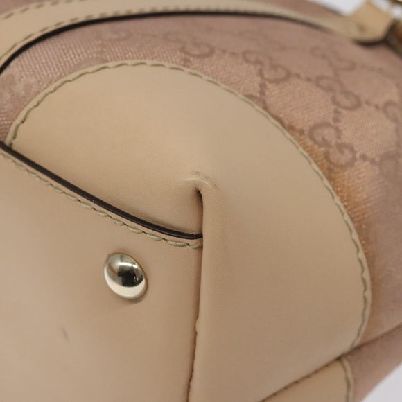 GUCCI GG Canvas Lovely Hand Bag Pink Gold 257069 Auth 119334