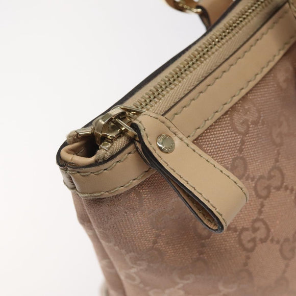GUCCI GG Canvas Lovely Hand Bag Pink Gold 257069 Auth 119334