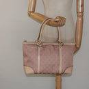 GUCCI GG Canvas Lovely Hand Bag Pink Gold 257069 Auth 119334-23
