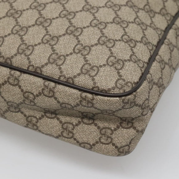 GUCCI GG Supreme Shoulder Bag PVC Leather Beige Gold 201448 Auth 119359