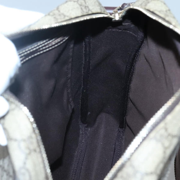 GUCCI GG Supreme Shoulder Bag PVC Leather Beige Gold 201448 Auth 119359