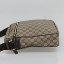 GUCCI GG Supreme Shoulder Bag PVC Leather Beige Gold 201448 Auth 119359-4