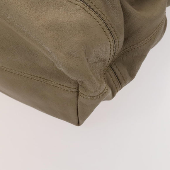 BURBERRY Shoulder Bag Leather Beige Auth 119364