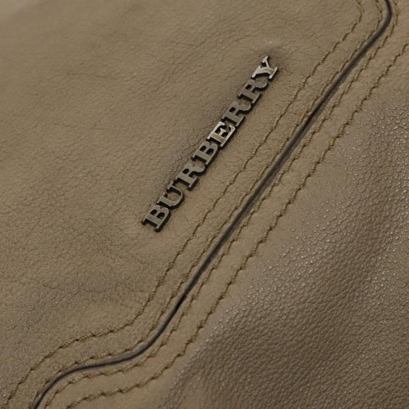 BURBERRY Shoulder Bag Leather Beige Auth 119364