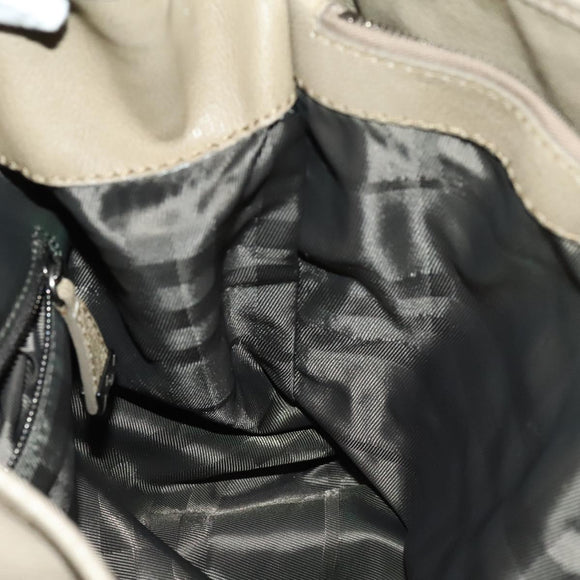 BURBERRY Shoulder Bag Leather Beige Auth 119364