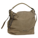 BURBERRY Shoulder Bag Leather Beige Auth 119364-1