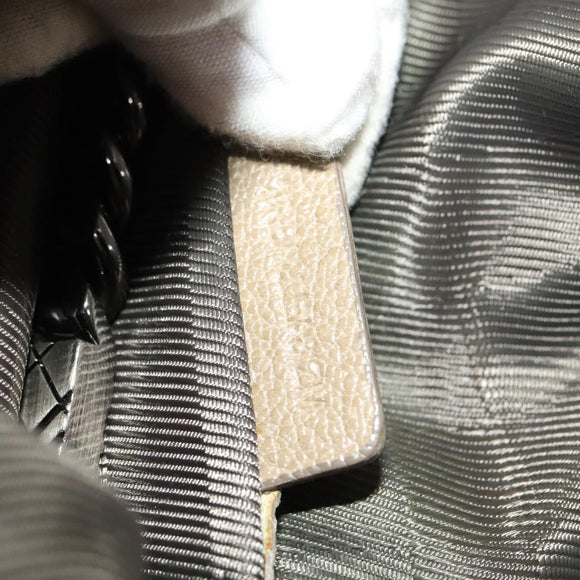 BURBERRY Shoulder Bag Leather Beige Auth 119364