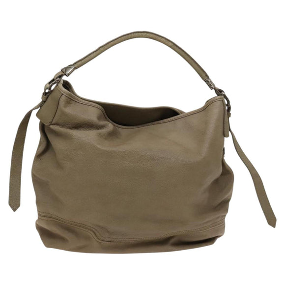 BURBERRY Shoulder Bag Leather Beige Auth 119364