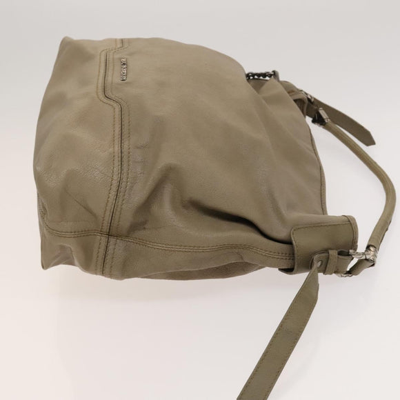 BURBERRY Shoulder Bag Leather Beige Auth 119364