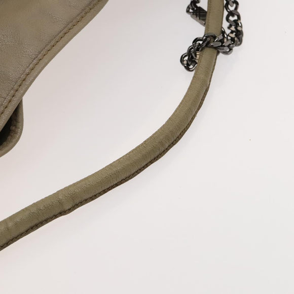 BURBERRY Shoulder Bag Leather Beige Auth 119364