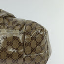 GUCCI GG Crystal Hand Bag Coated Canvas Brown Gold 197020 Auth 119369-14