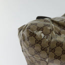 GUCCI GG Crystal Hand Bag Coated Canvas Brown Gold 197020 Auth 119369-15