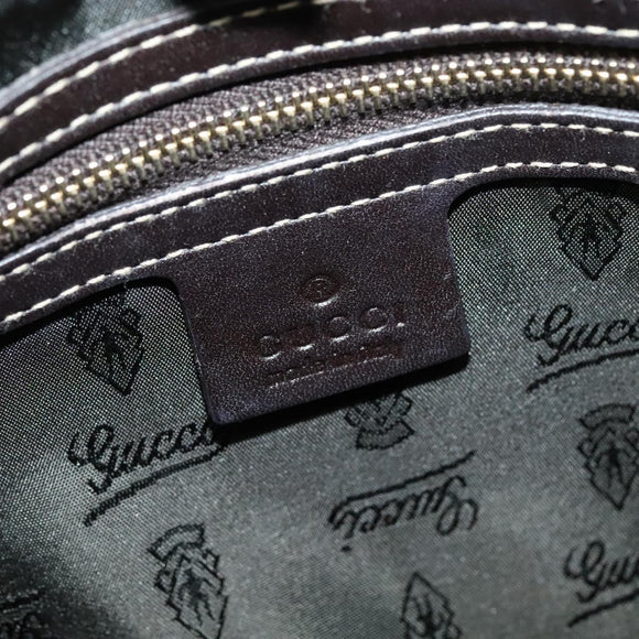 GUCCI GG Crystal Hand Bag Coated Canvas Brown Gold 197020 Auth 119369