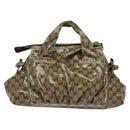 GUCCI GG Crystal Hand Bag Coated Canvas Brown Gold 197020 Auth 119369-2