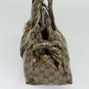 GUCCI GG Crystal Hand Bag Coated Canvas Brown Gold 197020 Auth 119369-4