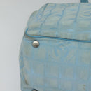 CHANEL New Travel line Tote Bag Nylon Light Blue CC Auth 119372-10