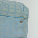 CHANEL New Travel line Tote Bag Nylon Light Blue CC Auth 119372-11