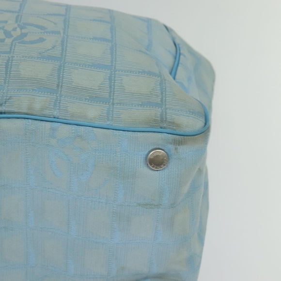 CHANEL New Travel line Tote Bag Nylon Light Blue CC Auth 119372