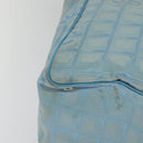 CHANEL New Travel line Tote Bag Nylon Light Blue CC Auth 119372-12
