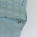 CHANEL New Travel line Tote Bag Nylon Light Blue CC Auth 119372-13