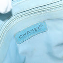 CHANEL New Travel line Tote Bag Nylon Light Blue CC Auth 119372-14