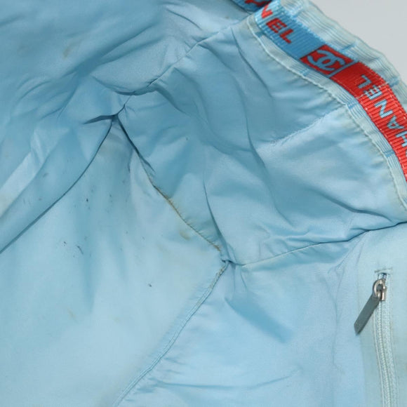 CHANEL New Travel line Tote Bag Nylon Light Blue CC Auth 119372