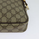 GUCCI GG Supreme Shoulder Bag PVC Leather Beige Gold Auth 119374-16