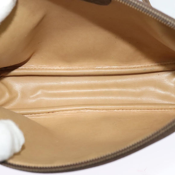 GUCCI GG Supreme Shoulder Bag PVC Leather Beige Gold Auth 119374