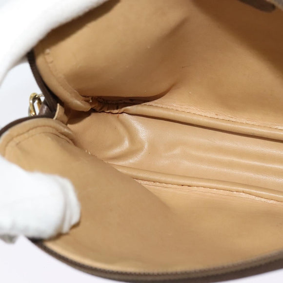 GUCCI GG Supreme Shoulder Bag PVC Leather Beige Gold Auth 119374