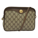 GUCCI GG Supreme Shoulder Bag PVC Leather Beige Gold Auth 119374-1