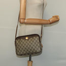 GUCCI GG Supreme Shoulder Bag PVC Leather Beige Gold Auth 119374-21