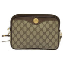 GUCCI GG Supreme Shoulder Bag PVC Leather Beige Gold Auth 119374-13