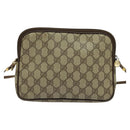 GUCCI GG Supreme Shoulder Bag PVC Leather Beige Gold Auth 119374-2