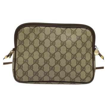 GUCCI GG Supreme Shoulder Bag PVC Leather Beige Gold Auth 119374 - 0