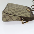 GUCCI GG Supreme Shoulder Bag PVC Leather Beige Gold Auth 119374-4
