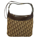 Christian Dior Trotter Canvas Shoulder Bag Brown Auth 119375-2