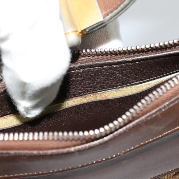 Christian Dior Trotter Canvas Shoulder Bag Brown Auth 119375