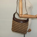 Christian Dior Trotter Canvas Shoulder Bag Brown Auth 119375-22