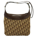 Christian Dior Trotter Canvas Shoulder Bag Brown Auth 119375-3