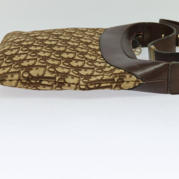 Christian Dior Trotter Canvas Shoulder Bag Brown Auth 119375