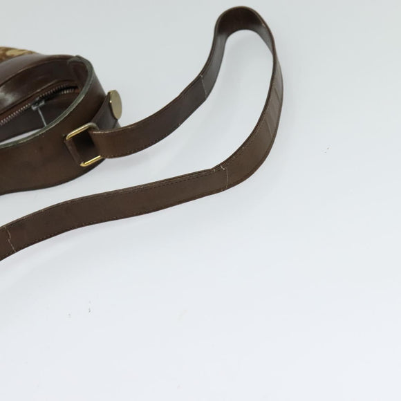 Christian Dior Trotter Canvas Shoulder Bag Brown Auth 119375