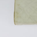 CHANEL Matelasse Chain Shoulder Bag Lamb Skin White CC Auth 119388-15