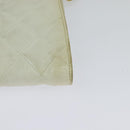 CHANEL Matelasse Chain Shoulder Bag Lamb Skin White CC Auth 119388-16