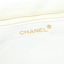 CHANEL Matelasse Chain Shoulder Bag Lamb Skin White CC Auth 119388-17