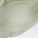 CHANEL Matelasse Chain Shoulder Bag Lamb Skin White CC Auth 119388-11