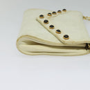 CHANEL Matelasse Chain Shoulder Bag Lamb Skin White CC Auth 119388-4